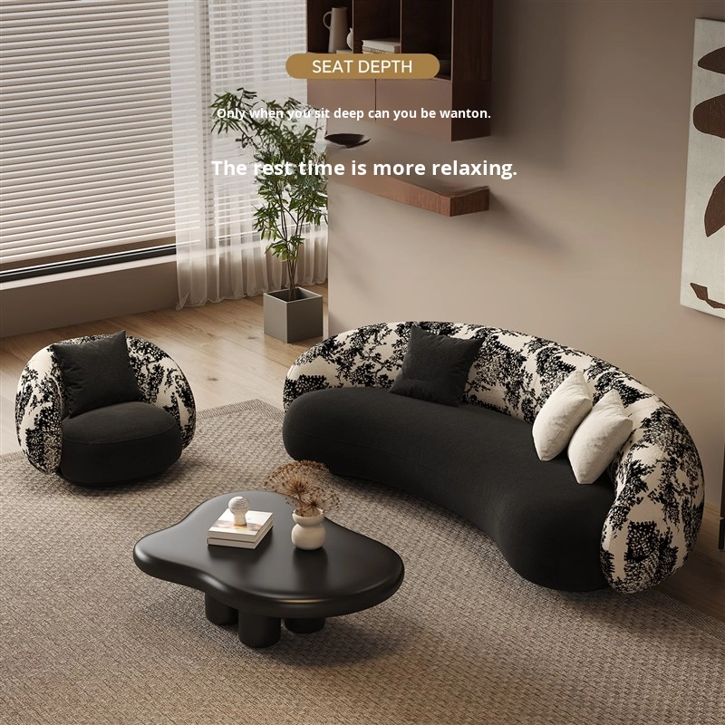 Commercial Fabric Printing - 레트로 스타일의 섹셔널 소파, 스웨이드 프린트