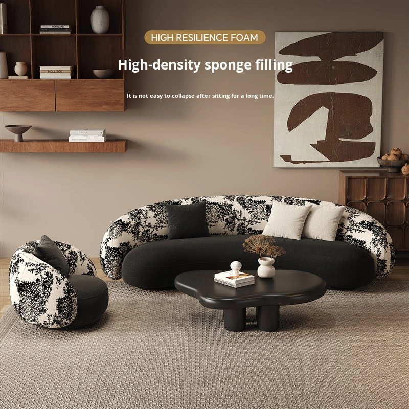 레트로 스타일의 섹셔널 소파, 스웨이드 프린트 스펀지  - Commercial Fabric Printing 리뷰 및 가격