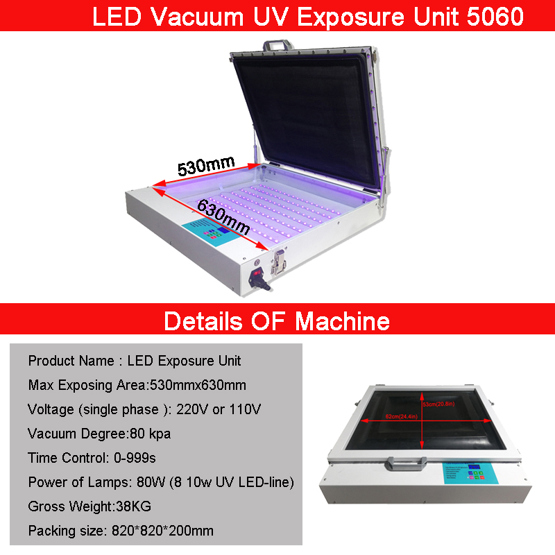 50×60cm 진공 UV LED 스크린 인쇄 노광 장치 - Commercial Printing Process 리뷰 및 가격