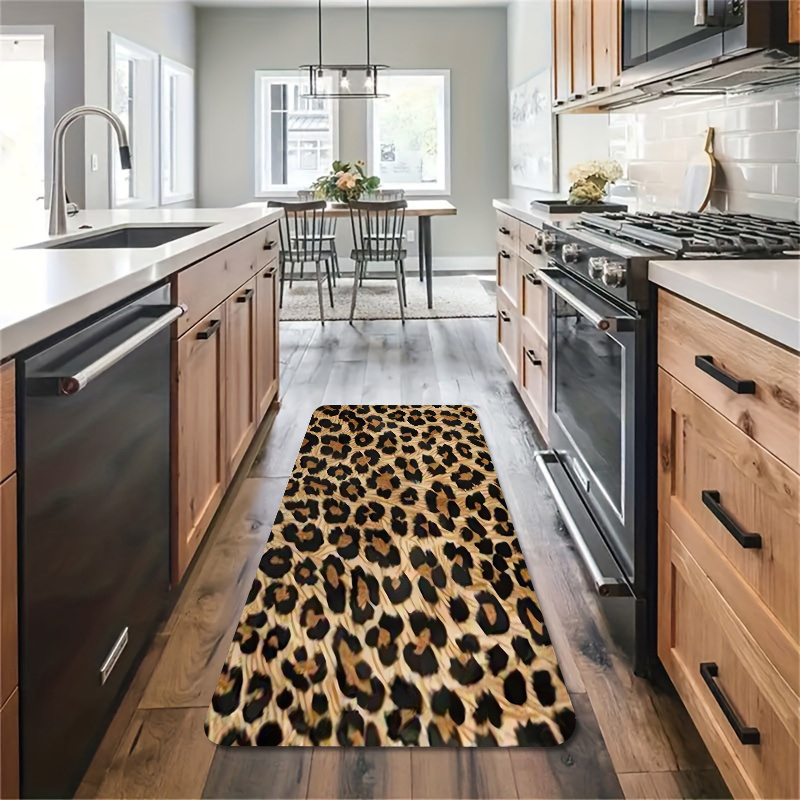 트렌디한 레오파드 프린트 체리 주방 러너 러그 빈티지  - Commercial Printing And Graphics 리뷰 및 가격