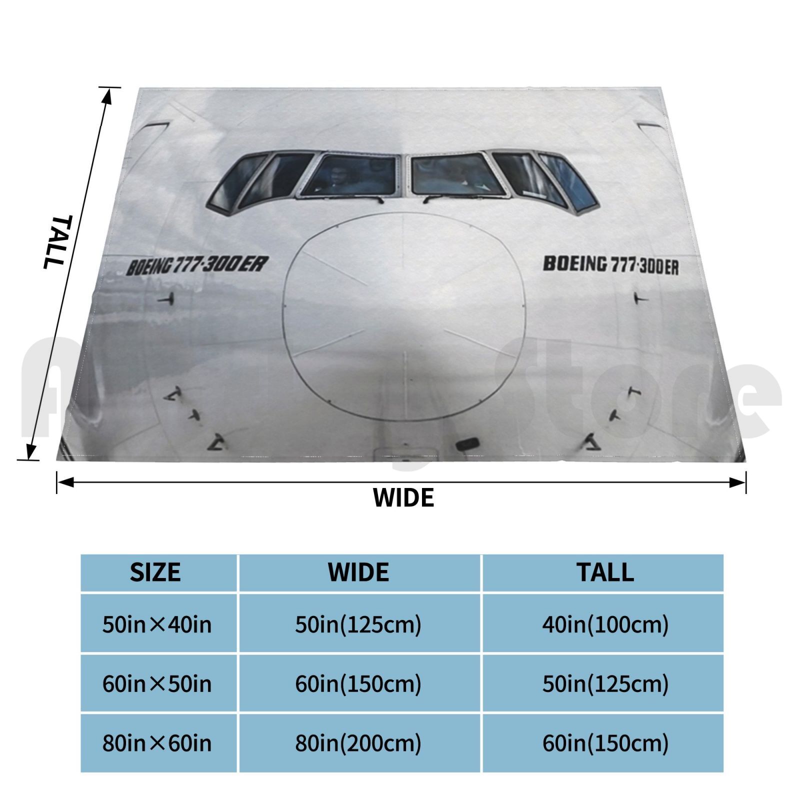 보잉 777 노즈 뷰 블랭킷 패션 커스텀 항공 민간 항 - Commercial Fabric Printing 리뷰 및 가격